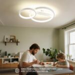 Amdelne LED Deckenleuchte 50cm 2-Ring Design – 36W Dimmbar mit Fernbedienung für Wohnzimmer – Bild 5