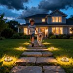 Shuniu 12er Set Solar Bodenleuchten mit 8 LEDs – IP65 Warmweiss Gartenbeleuchtung – Bild 6