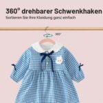 Wellong Samt-Kleiderbügel 35cm, 32er Set Rosa – Rutschfest für Babys & Kleinkinder – Bild 5