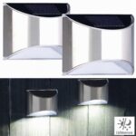 Lunartec 4er-Set Solar-LED-Wandleuchte mit Lichtsensor – Edelstahl IP44 für Aussen – Bild 7