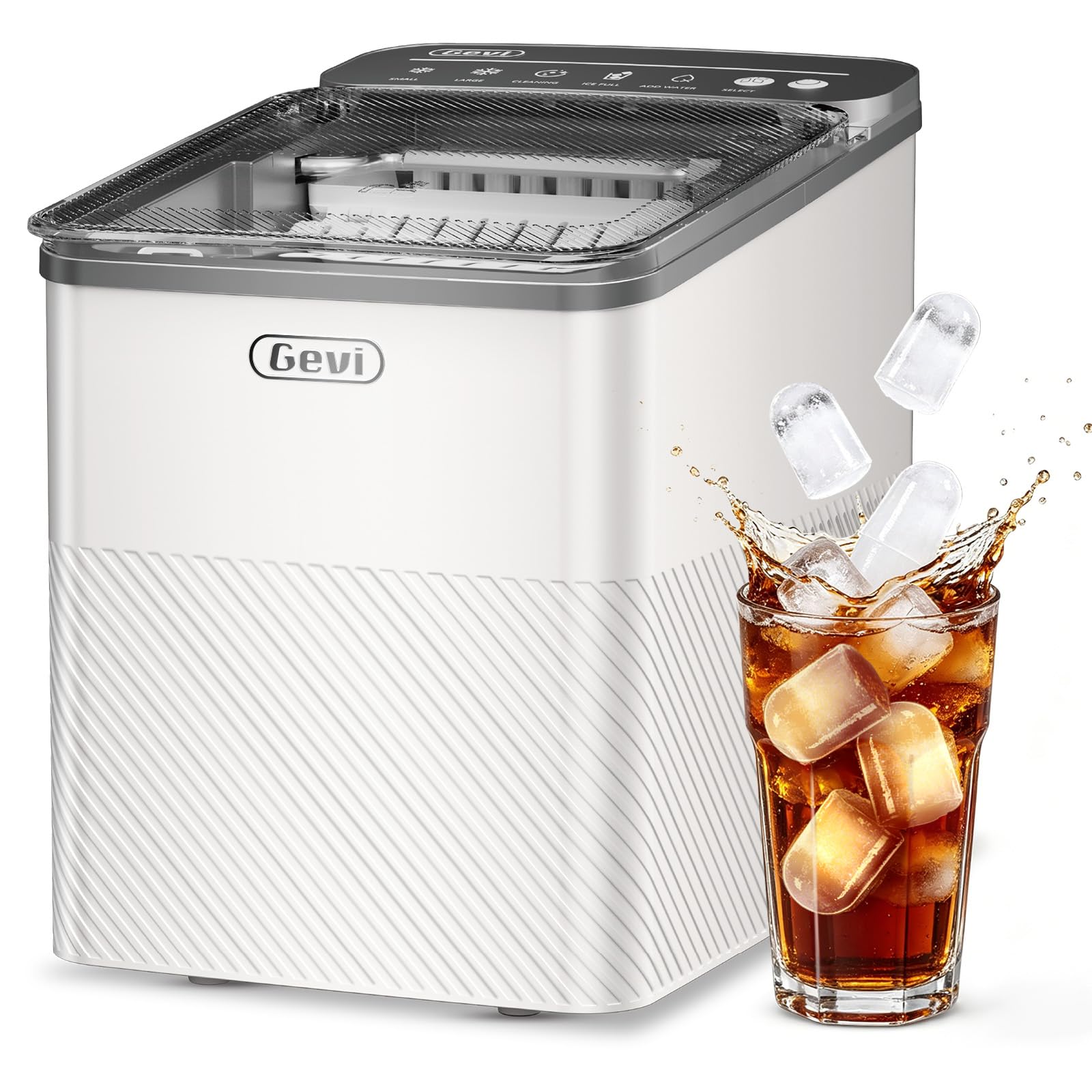 Gevi Eiswürfelmaschine Mini mit Selbstreinigung – 9 Eiswürfel in 6 Minuten für Zuhause & Büro