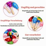 behone Mini Holz Maracas 12er Set – Farbenfrohe Holzrasseln für Kinder & Schulen – Bild 3