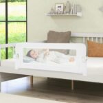 COSTWAY Bettgitter 120 cm klappbar – Rausfallschutz mit verstellbaren Gurten für Kinderbetten – Bild 9