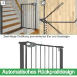 NAIZY Treppenschutzgitter 75-85 cm – Türschutzgitter ohne Bohren für Kinder & Haustiere – Bild 8