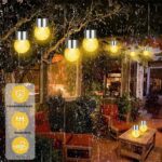 10er Set Solar-Hängeleuchten mit Rissglasdesign – Warmweiss Gartenlampen für Aussen – Bild 5
