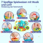 HOLA Elefanten-Musikspielzeug mit Klavier & Licht – Motorikspielzeug für Babys ab 6 Monaten – Bild 3