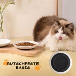 MLABINYA Keramik-Katzennapf Set 4er – Flach & Rutschfest für Katzen & kleine Hunde – Bild 4