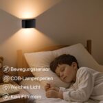 GuKKK 2er Set LED Wandleuchte mit Bewegungsmelder – Akku Wandlampe 3000K Warmweiß – Bild 6