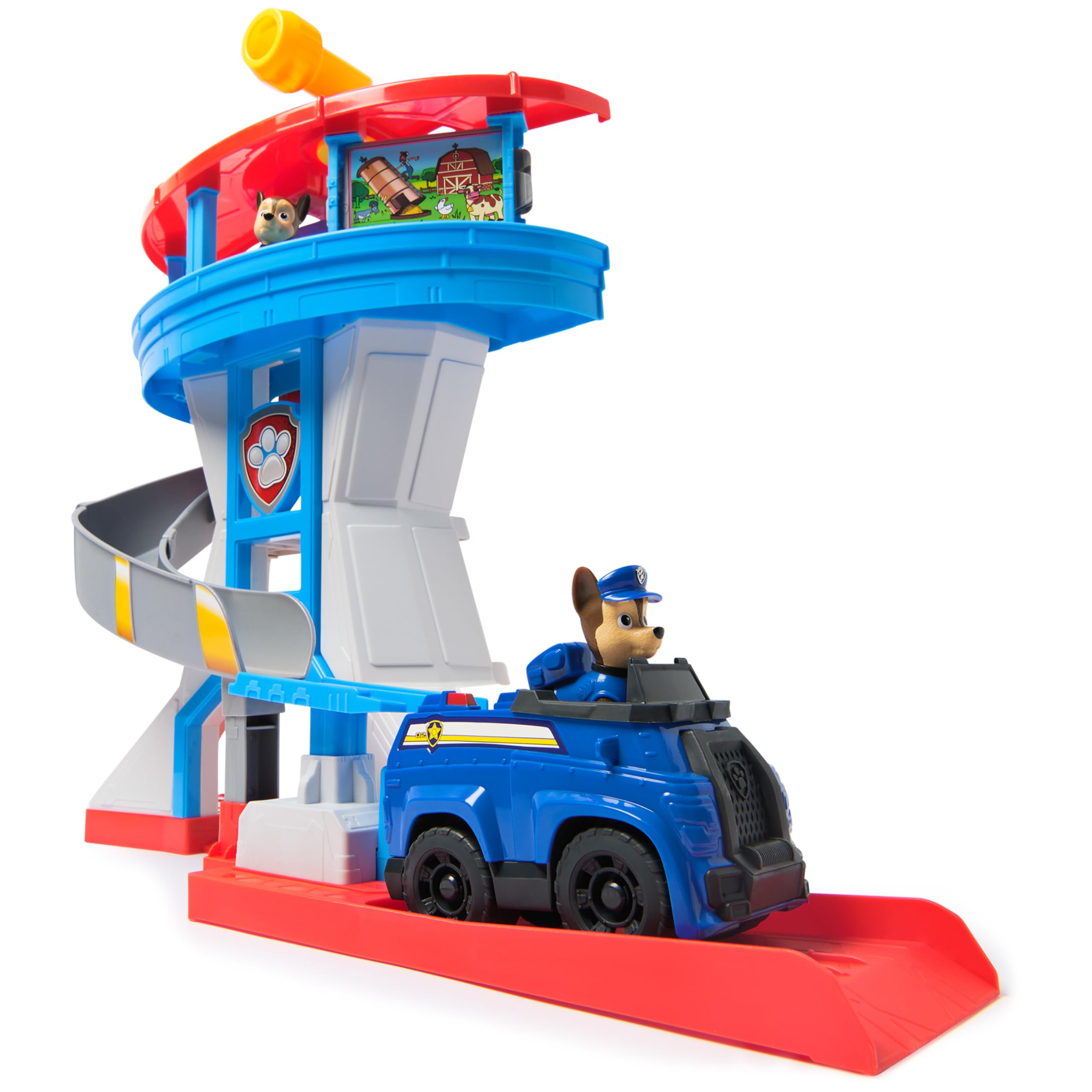 PAW PATROL Lookout Tower Hauptquartier-Spielset – 50 cm Spielturm mit Aufzug, Rutsche & Katapult