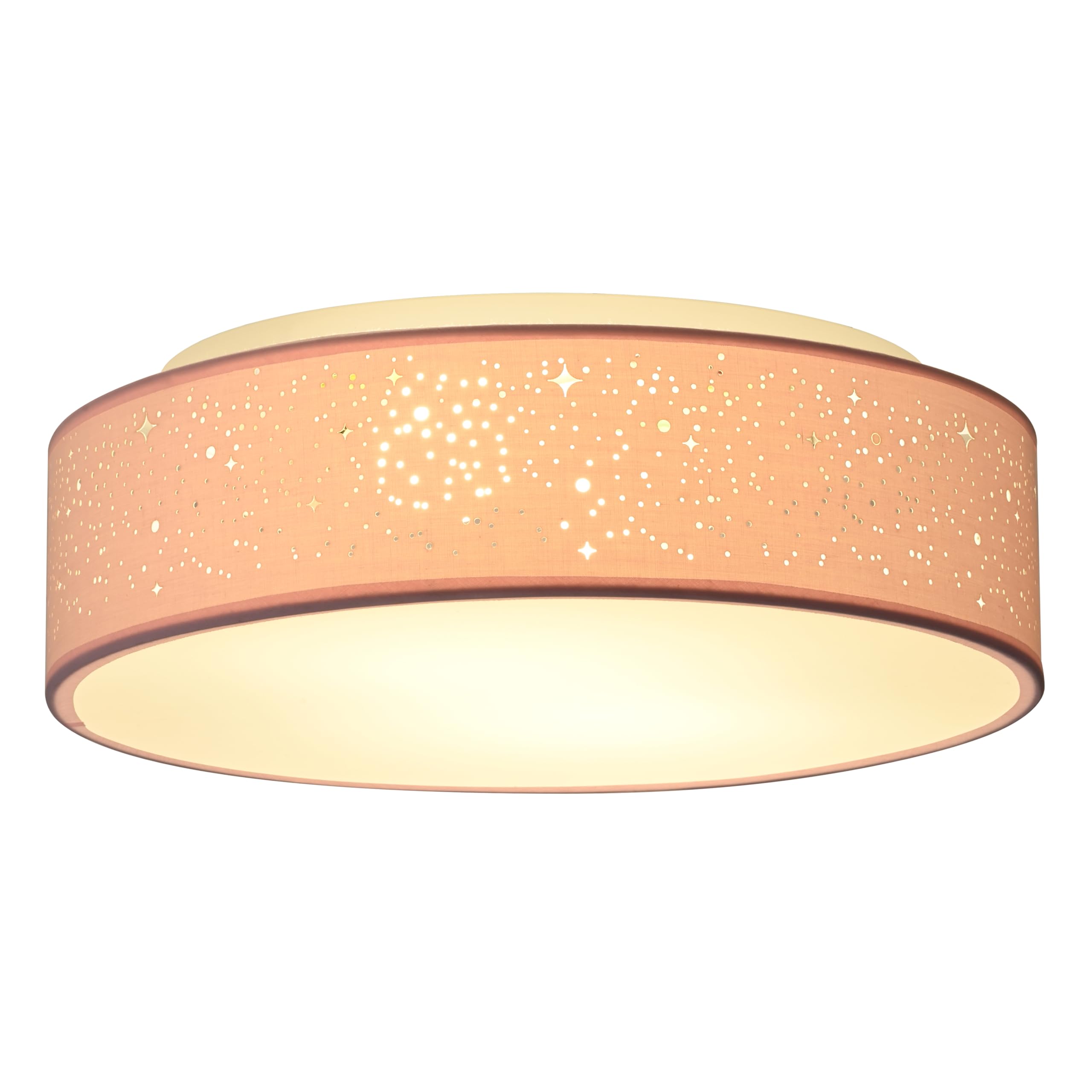 Zedelmaier Deckenlampe Ø38cm Rosa – Stofflampenschirm mit Sternenhimmel für jeden Raum