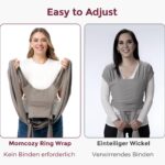 Momcozy Ring Sling Tragetuch 3,6–15 kg – Ergonomisches Babytragen ab Geburt – Bild 5