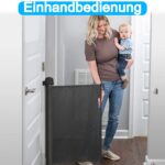 HENGMEI Ausziehbares Treppenschutzgitter 150 cm – Sicherheitsbarriere für Babys & Haustiere – Bild 3