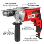 WALTER Schlagbohrmaschine 910 W – Drehzahlregelung & Tiefenanschlag für Profis – Bild 4