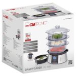 Clatronic DG 3547 Elektrischer Dampfgarer mit 3 Behältern – Vitaminerhaltendes Garen für Gemüse, Fleisch & Reis – Bild 7
