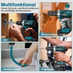 Sundpey Akkuschrauber Set 21V mit 2x2,0Ah Akku – Bohrschrauber 45Nm für DIY & Heimwerken – Bild 6