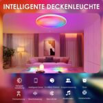 Gaethra LED Deckenleuchte 30W Rund – RGB & Dimmbar mit Alexa & App-Steuerung – Bild 2