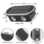 Hiromeco 4er-Set Solar Wandleuchten mit Up&Down-Licht – IP65 wasserdicht für Garten – Bild 7