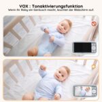 BOIFUN Babyphone mit 2 Kameras, 720P Monitor – Ohne WLAN, Nachtsicht & Temperaturerkennung – Bild 7