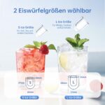 WIE Eiswürfelmaschine – 9 Würfel in 6 Minuten, 1,3 L Wassertank, leise Ice Maker – Bild 3