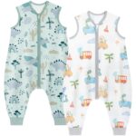 Yukkidds Baby Sommerschlafsack 80 cm mit Füssen 0.5 Tog – 100% Baumwolle für 18-36 Monate