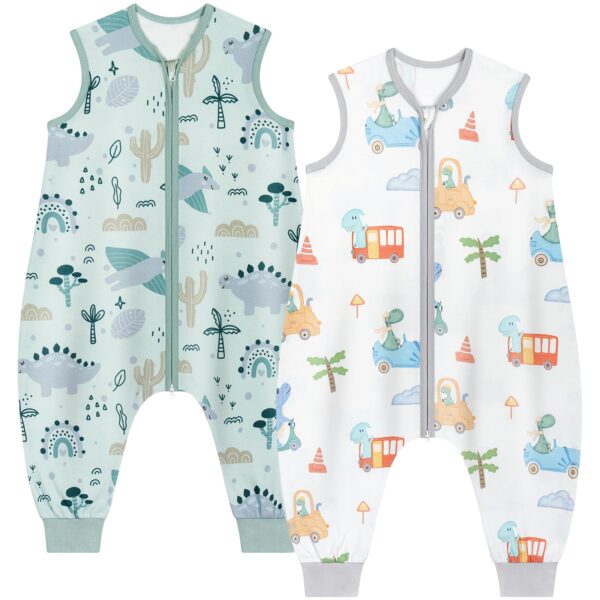 Yukkidds Baby Sommerschlafsack 80 cm mit Füssen 0.5 Tog – 100% Baumwolle für 18-36 Monate