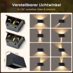 2er Set VIIIVA Solar Wandleuchten 3000K Warmweiß – IP65 Wasserdicht mit verstellbarem Strahlwinkel – Bild 3