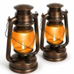 Yinuo Mirror LED Vintage Laterne – Batteriebetrieben mit 2 Lichtmodi für Garten & Terrasse