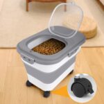 Wuciray Faltbare Hundefutter Aufbewahrungsbox mit Rollen – 7–10 kg Kapazität – Bild 2