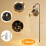 Forlivese Solar Gießkanne mit Lichterkette, 2er Set – Warmweisse LED Gartenleuchte IP65 – Bild 7