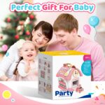 Naxudcoo 6in1 Montessori-Lernhaus – Musikspielzeug mit Uhr & Formensortierer für Babys ab 1 Jahr – Bild 7