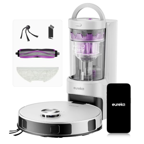 EUREKA E20 Evo Plus Saugroboter mit Wischfunktion & Absaugstation – 10.000 Pa
