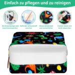 TOTIDYH Sitzerhoehung Stuhl Kind 10cm – Dinosaurier Schwarz mit Sicherheitsgurt – Bild 5