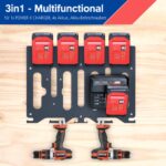 TOPOWN 3-in-1 Wandhalterung für Einhell – Akkuhalter, Ladegeräthalterung & Werkzeugregal – Bild 3