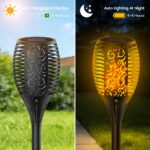 4er Set Solar Gartenfackeln mit 33 LED & Flammeneffekt – IP65 Solarleuchten für Außen – Bild 4