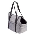 BOUTIQUE ZOO Hundetasche Grau L – Sichere Transporttasche für Hunde bis 12 kg