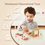 TOP BRIGHT Montessori Mathe-Lernspielzeug ab 3 Jahren – 2-in-1 Zählbrett & Zahlenübungen – Bild 4