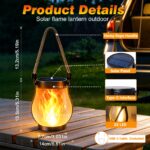 2er Set Solar Flammenlaterne mit Hanfseil – Authentische Flackerflamme für Garten & Terrasse – Bild 2