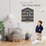 tectake® Holz Wandregal Hausform mit Magnetstreifen – Aufbewahrung für Tonies & Toniebox – Bild 8