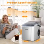 GUIVACI Eiswürfelmaschine mit Selbstreinigung – 12 kg/24h, tragbar mit Griff – Bild 6