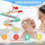 JoiTale Badespielzeug 37-teilig – DIY Kugelbahn mit Saugnaepfen fuer Kinder ab 2 Jahren – Bild 2