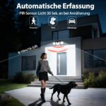FLOWood Solar-Wandleuchte mit Bewegungsmelder, 156 LED, 270° – 2er Set für Aussen – Bild 2