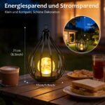 KagoLing 2er Set Solar-Laternen Tropfen mit Craquelé-Glas – Warmgelbes Licht für Garten & Balkon – Bild 2