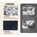 FURTIME Hundebett 51x48cm mit Plüsch & Baumwolle – Weiches Hundekörbchen für kleine Hunde – Bild 2