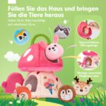 hahaland Pilzhaus Tierhaus mit 6 Tieren – Sensorisches Lernspielzeug für Babys 6–36 Monate – Bild 4
