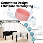 Erhöhter Hundenapf Set PTOBER – Doppelnapf Keramik mit Edelstahlständer für kleine & mittlere Hunde – Bild 6