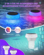 DoXtreme Solar-Poolleuchte schwimmend – IP68 RGB-LED mit 42 Modi & Fernbedienung – Bild 4