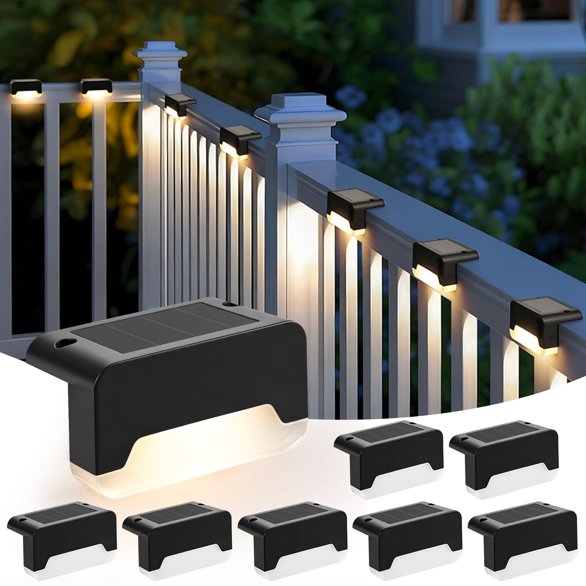 Solpex 8er Set LED Solarleuchten Außen – IP65 Wandleuchten mit Warmweiss für Garten & Terrasse