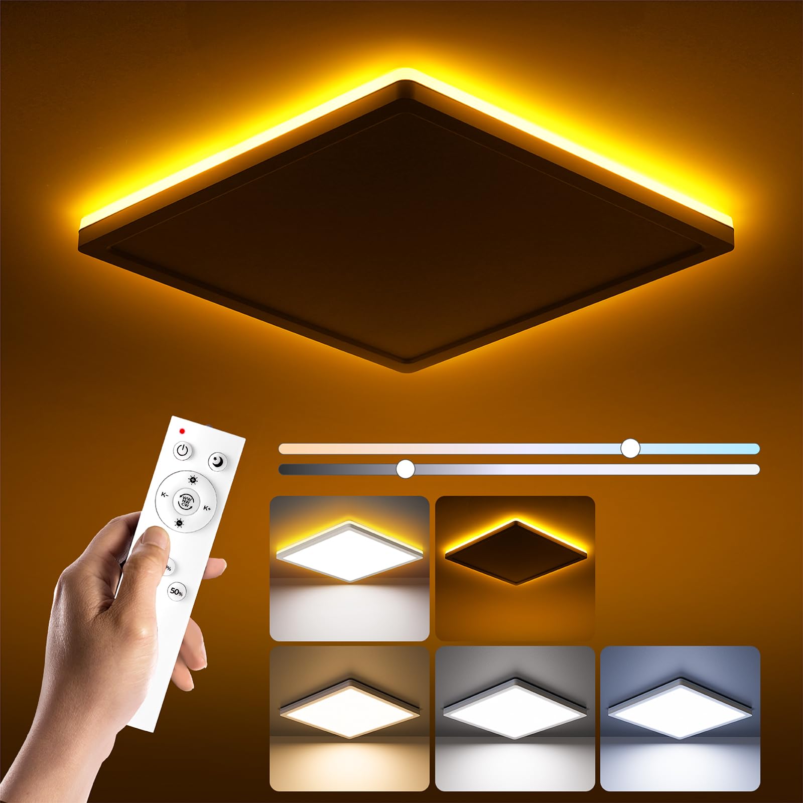 BLNAN LED Deckenleuchte 30cm Dimmbar mit Fernbedienung – 24W Deckenlampe für Schlafzimmer & Wohnzimmer