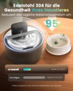 oneisall Katzenbrunnen kabellos 3.2L – Ultraleise Trinkbrunnen mit 45 Tage Akkulaufzeit – Bild 5