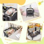 COSTWAY 4-in-1 Reisebett klappbar – Beistellbett, Wickeltisch & Laufstall für 0–36 Monate – Bild 4